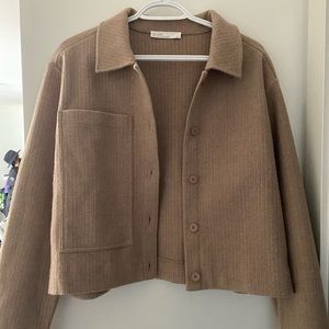 OAK+FORT Cropped Knit Shacket